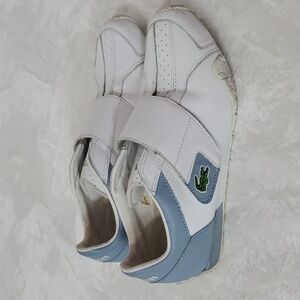 LACOSTE WOMEN'S SNIKERS BLUE END WHITE SIZE 6.5 USED